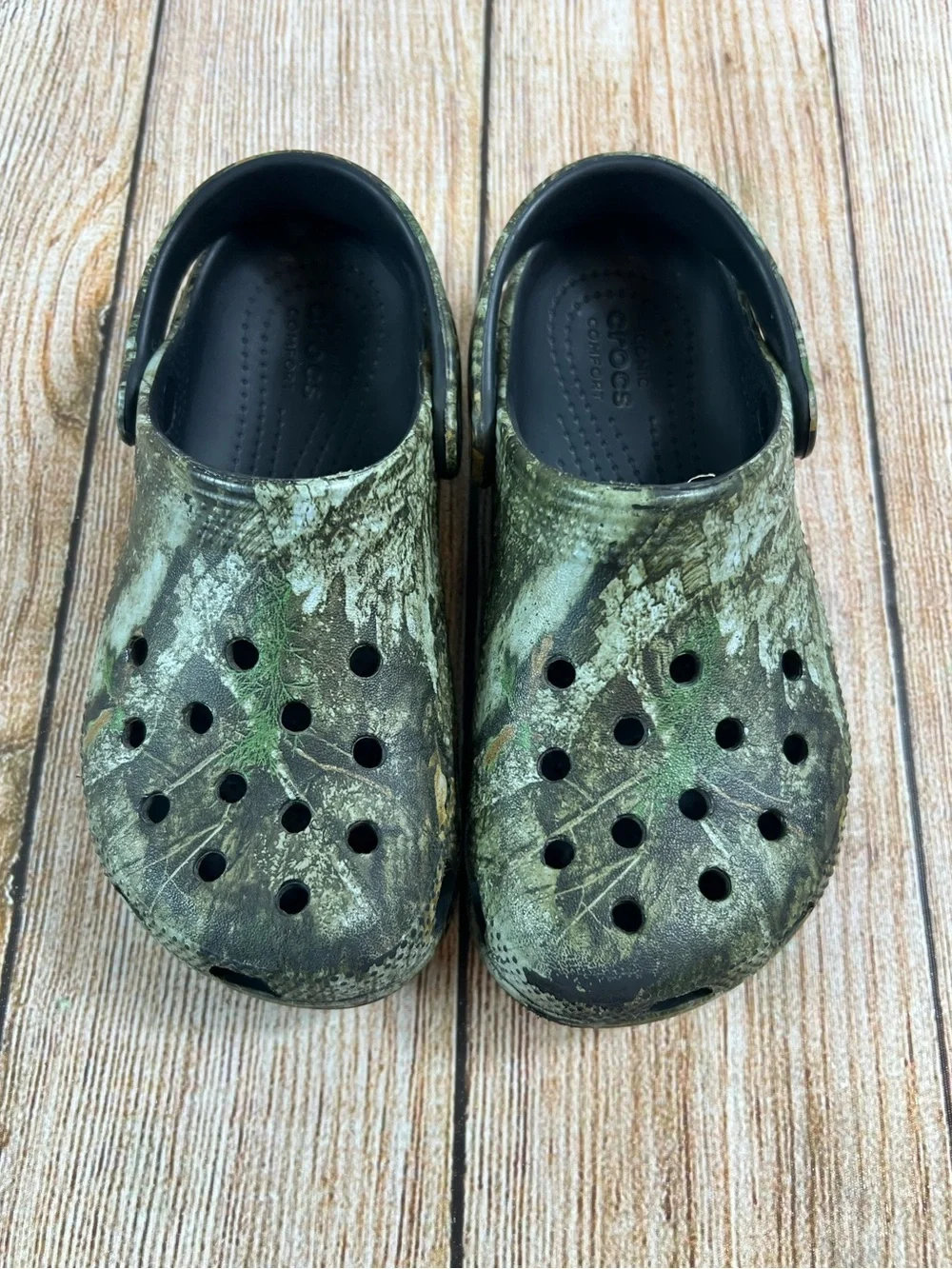 Crocs Realtree APX Classic Camo Slip On Clogs Children’s Kids Size 13
